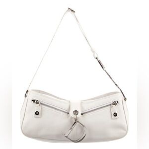 Auth Dior Spell Out charms bag white Leather Shoulder Bag EUC Rare Vintage 🤩
